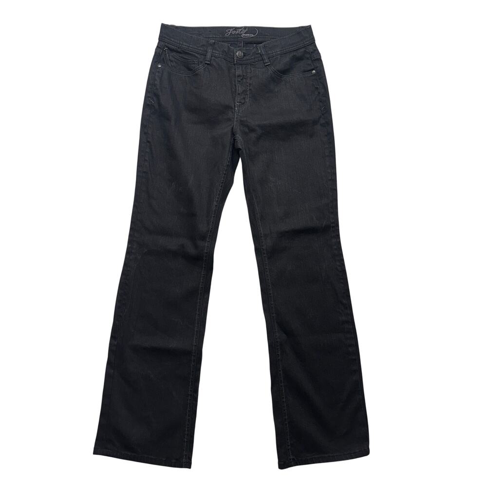 Foster Jeans Co. Womens 8 Black Straight Leg High Waist Denim Stretch Casual